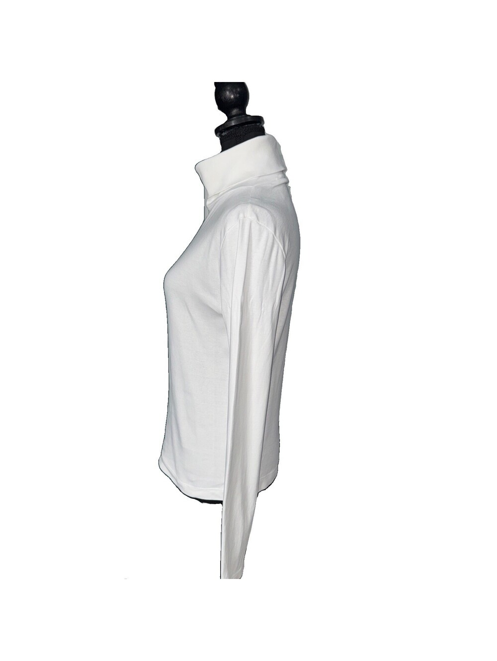 J.CREW Women’s Cotton Perfect Slim Fit Turtleneck In White-Size Medium - Picture 5 of 8